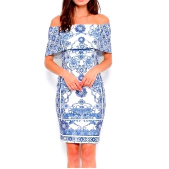 L'ATISTE Fine China Off-Shoulder Dress Size L - Picture 1 of 6